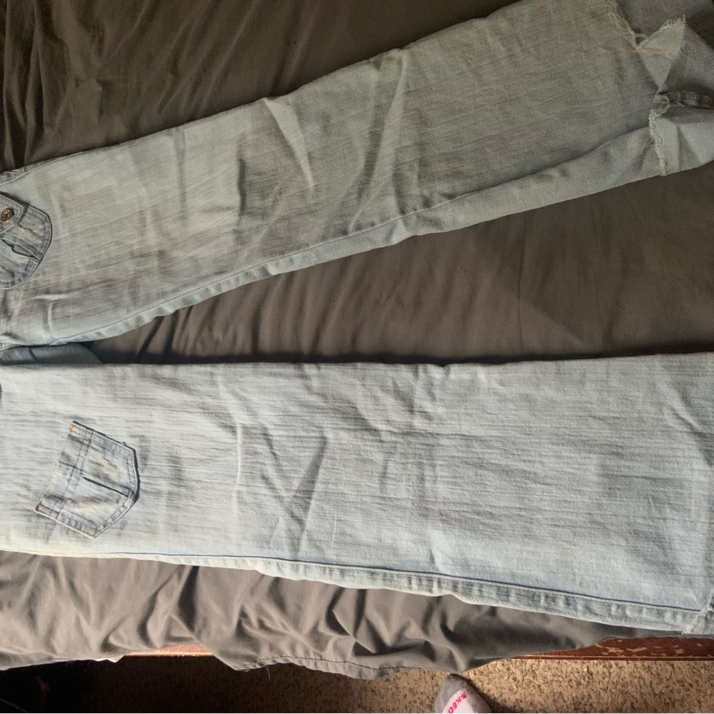 Casual Light Blue Flare Jeans - Picture 5 of 5
